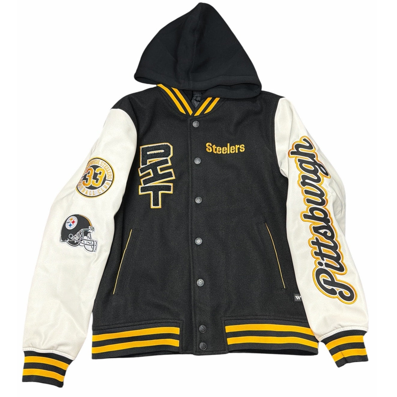 Pittsburgh Steelers Varsity Jacket – The Wild Collective women’s Medium (NWT)