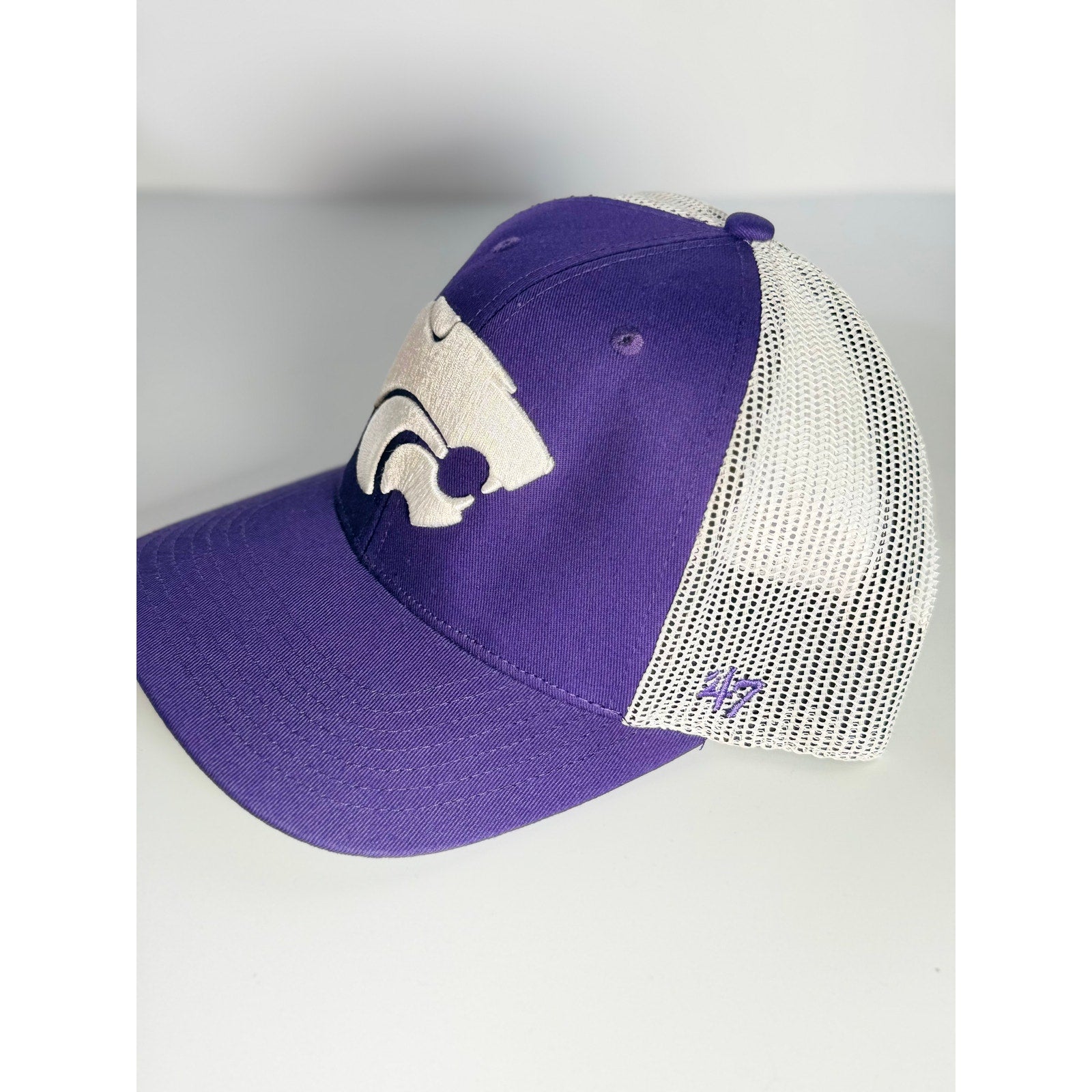 47 Kansas State Wildcats Trucker Adjustable Hat Purple White NCAA NWT OSFM
