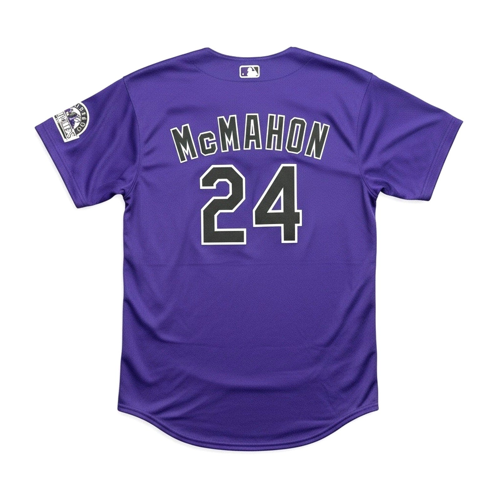 Nike Ryan McMahon #24 Colorado Rockies youth XL MLB replica jersey, front view with team logo and player name.
