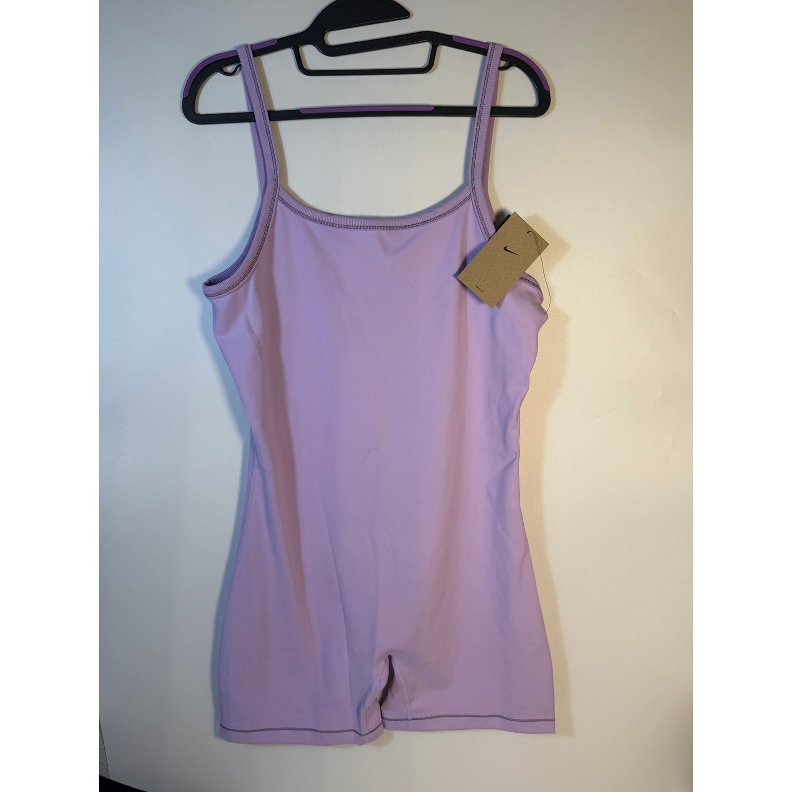 Nike One Dri-FIT Training Romper Bodysuit Lavender Women's Large NWT