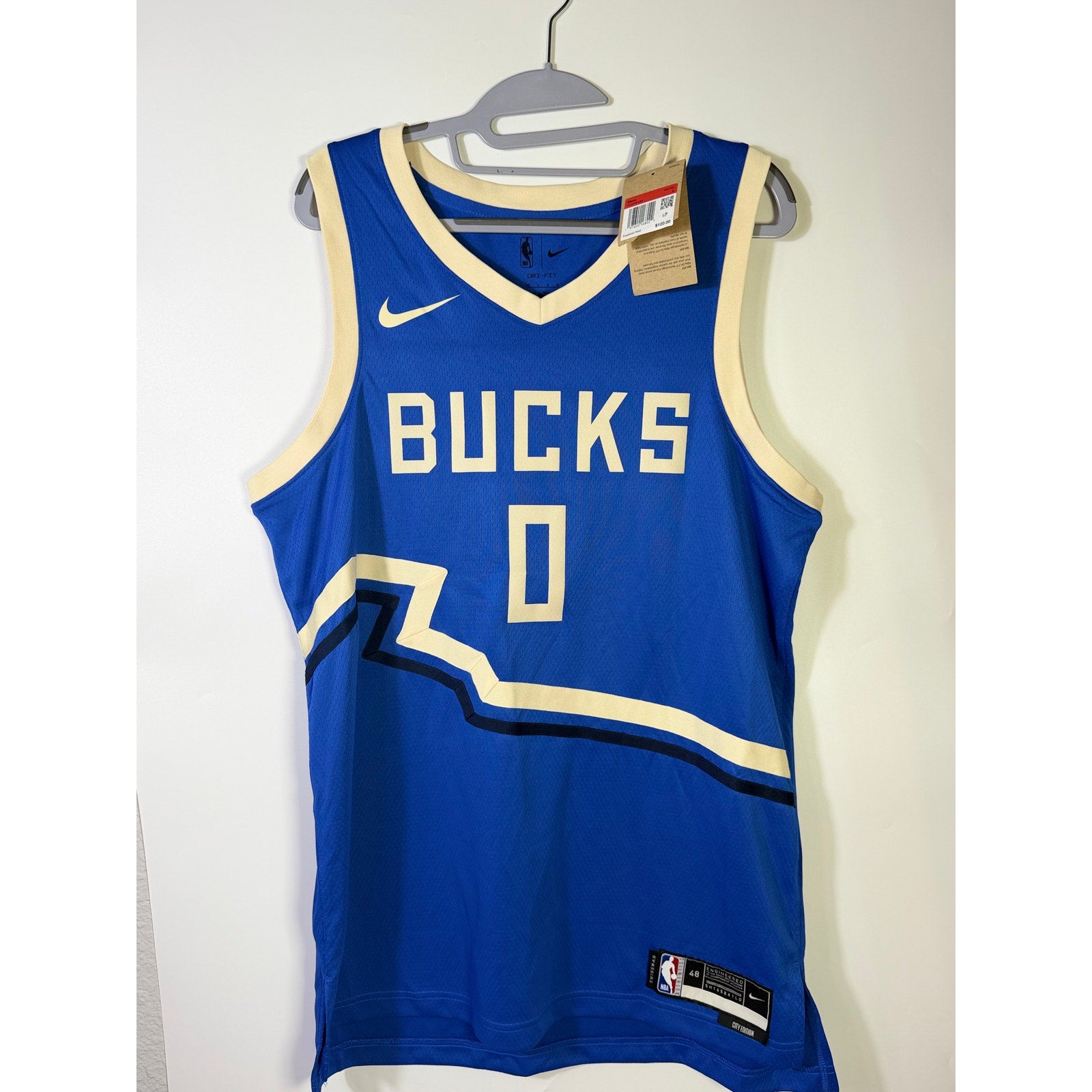 Nike Milwaukee Bucks Damian Lillard #0 City Edition Swingman Jersey Men's L NWT