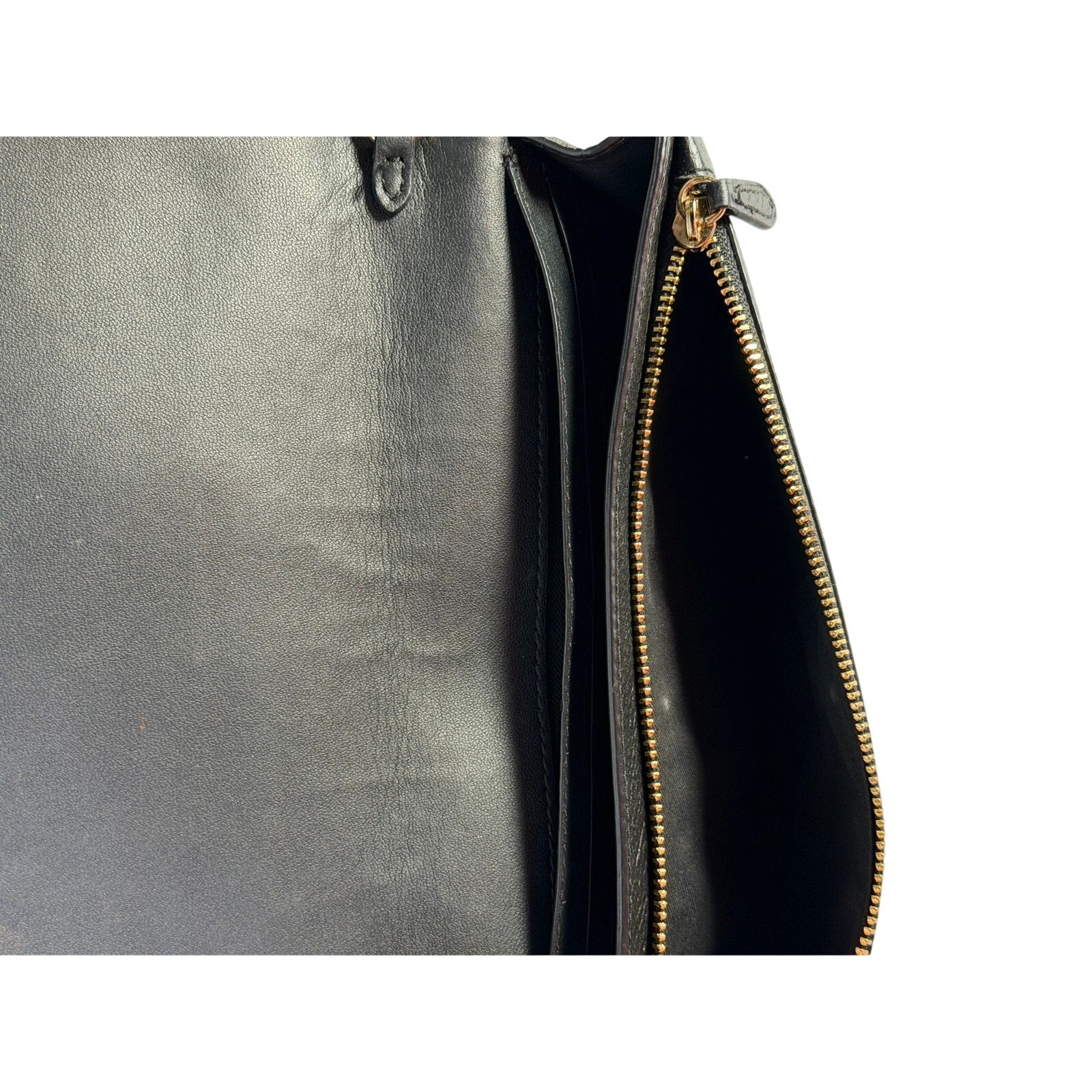 Coach Women’s Black Leather Foldover Crossbody Wallet Bag Adjustable Strap