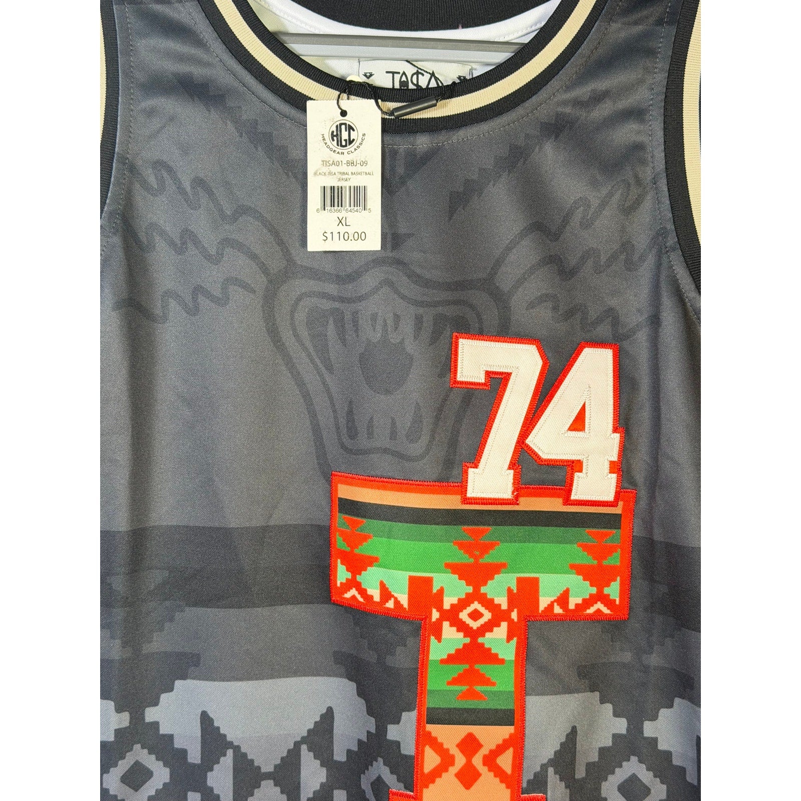 Headgear Classics Taos Pueblo #74 Tribal Basketball Jersey Men's XL NWT