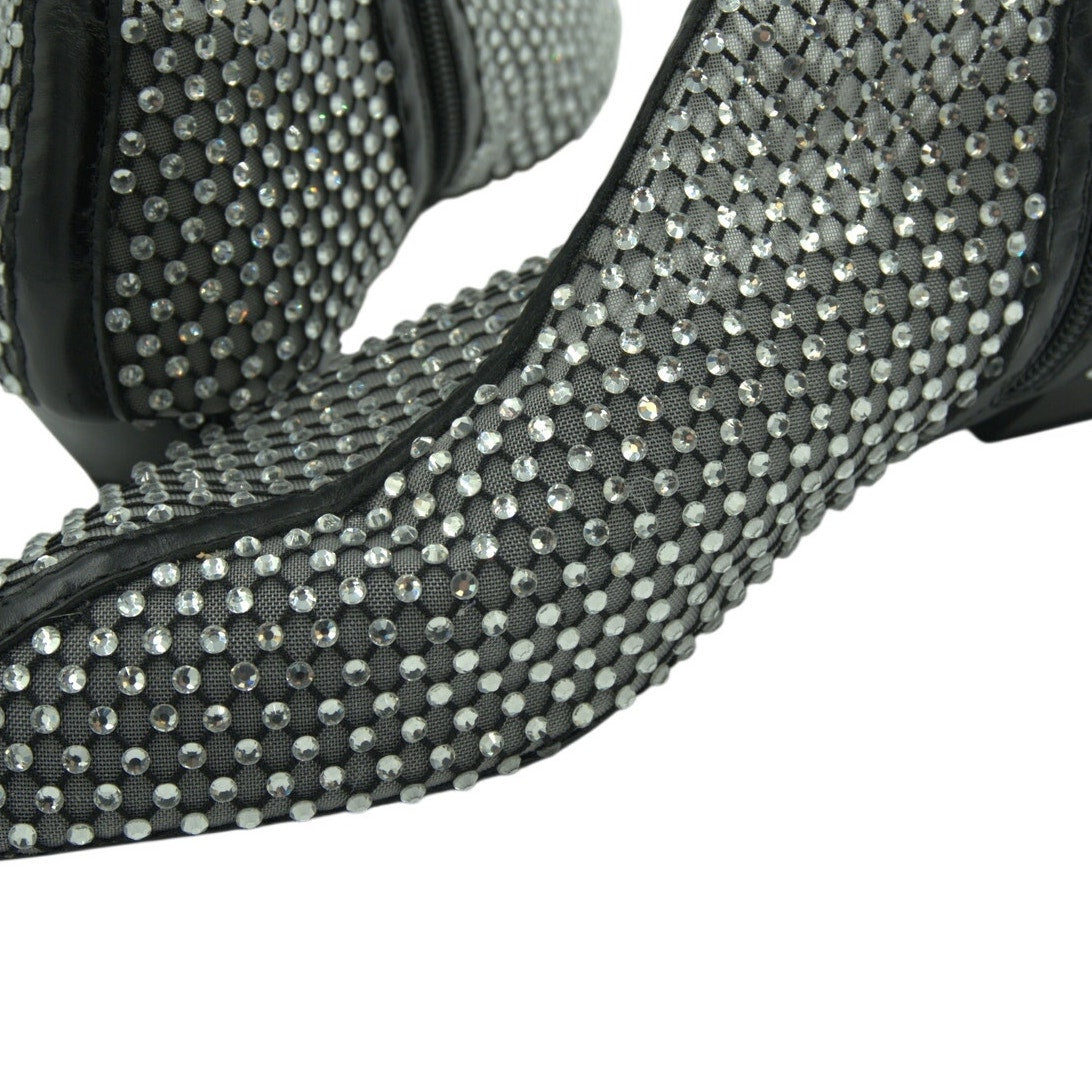 Rebecca Minkoff Crystal Mesh Booties – Women’s Size 8M – Black – 40mm Heel – NIB