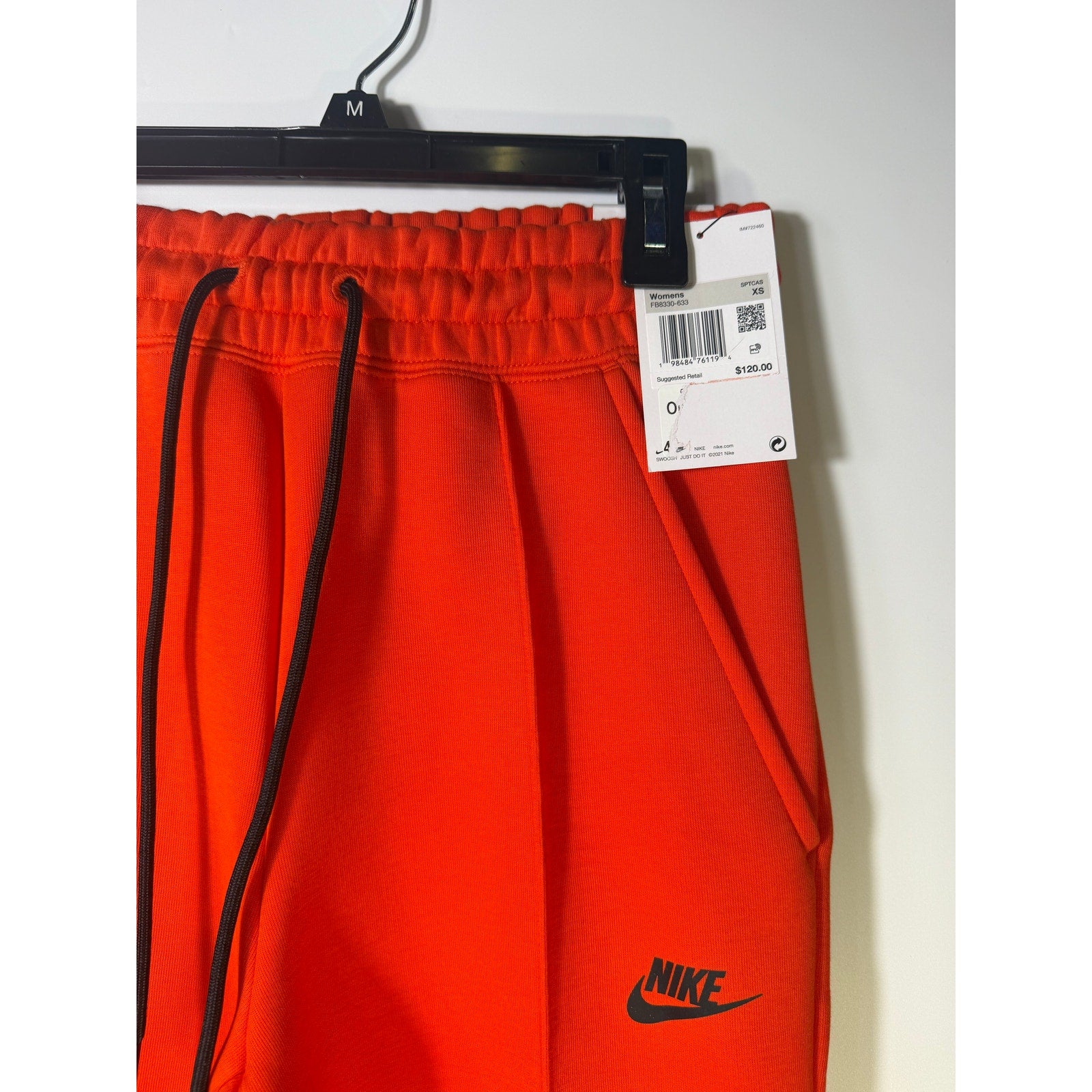 Nike Sportswear Phoenix Fleece Jogger Pants Women's XS Bright Orange Mid Rise NWT