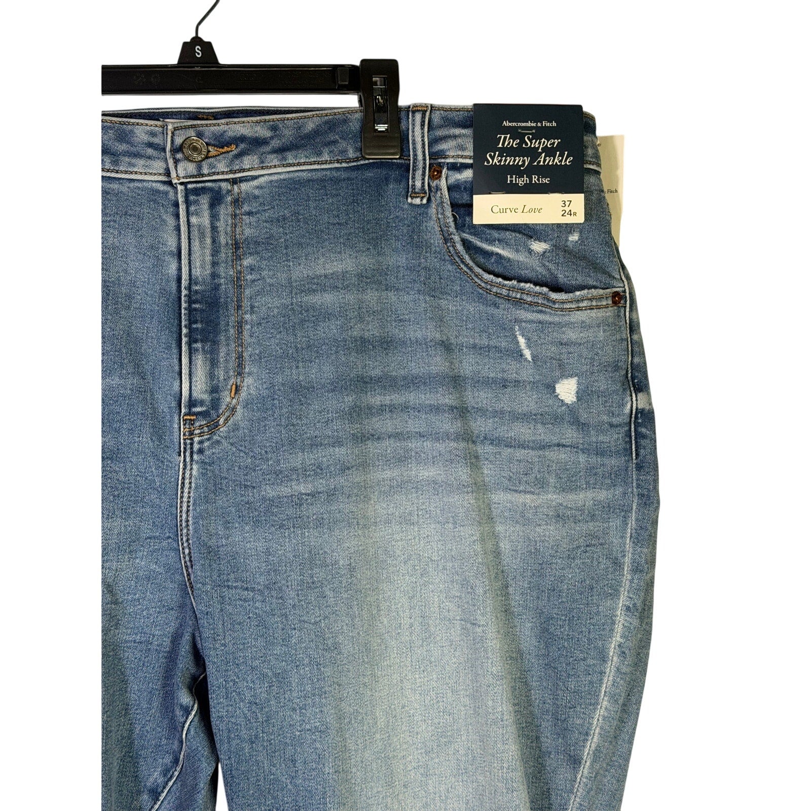 Abercrombie & Fitch Curve Love Super Skinny Ankle Jeans Women’s Size 37 24R NWT - back view