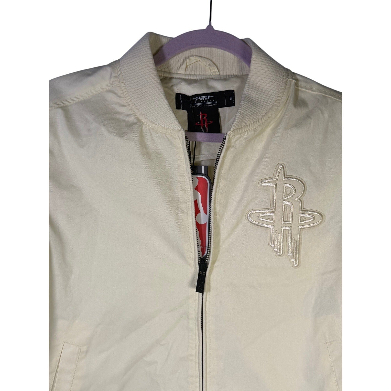 Pro Standard Women’s Houston Rockets Bomber Jacket Cream Size S NWT