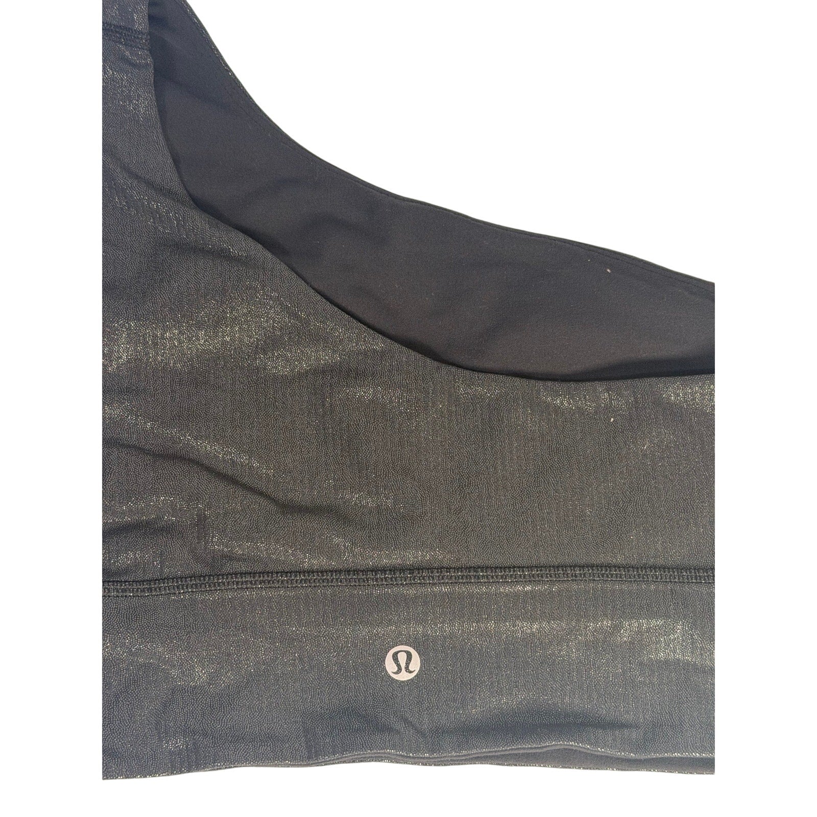 Lululemon Women’s One-Shoulder Foil Sports Bra Black Size 8