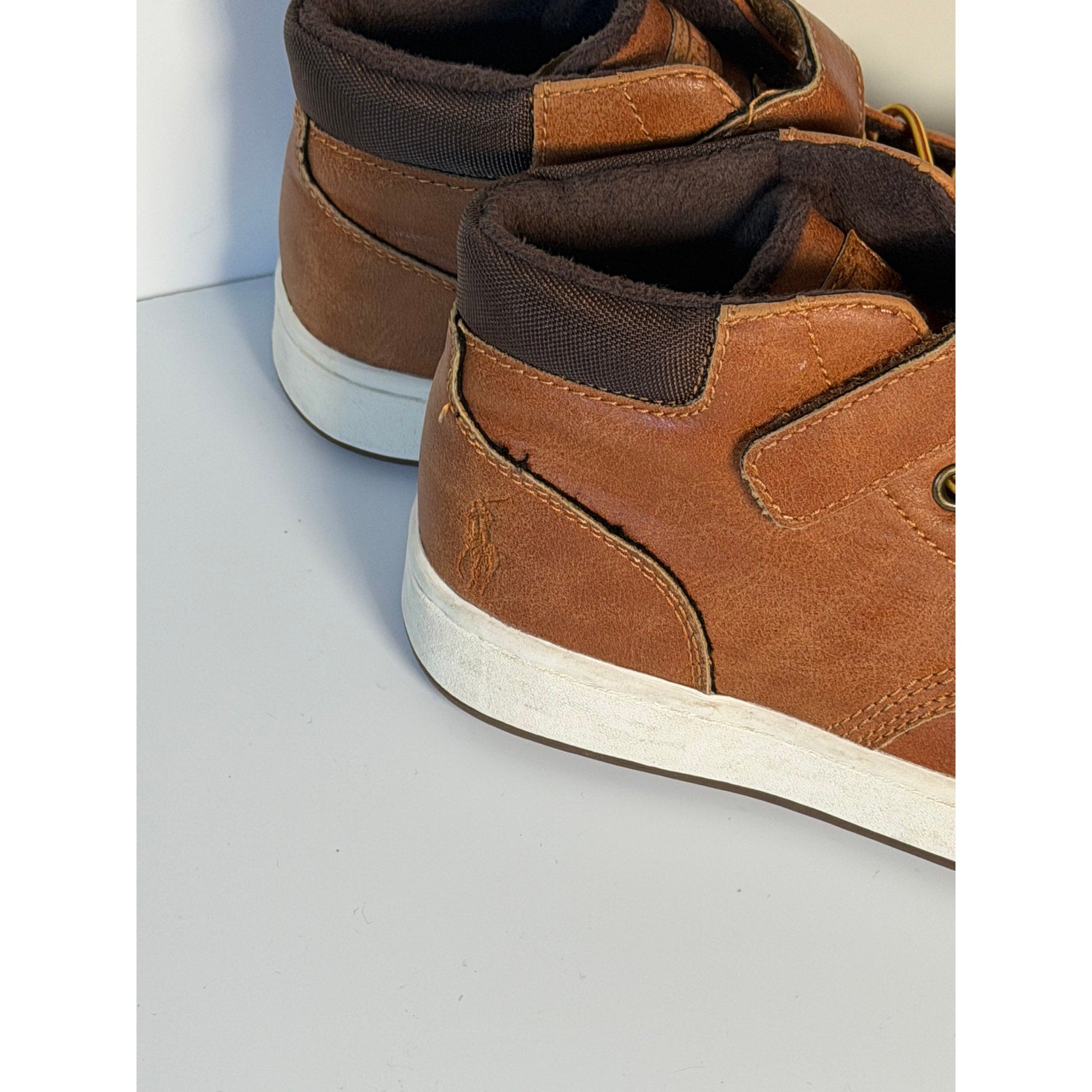 Polo Ralph Lauren Kids Mid-Top Sneakers Brown US 13C Hook & Loop – Pre-Owned