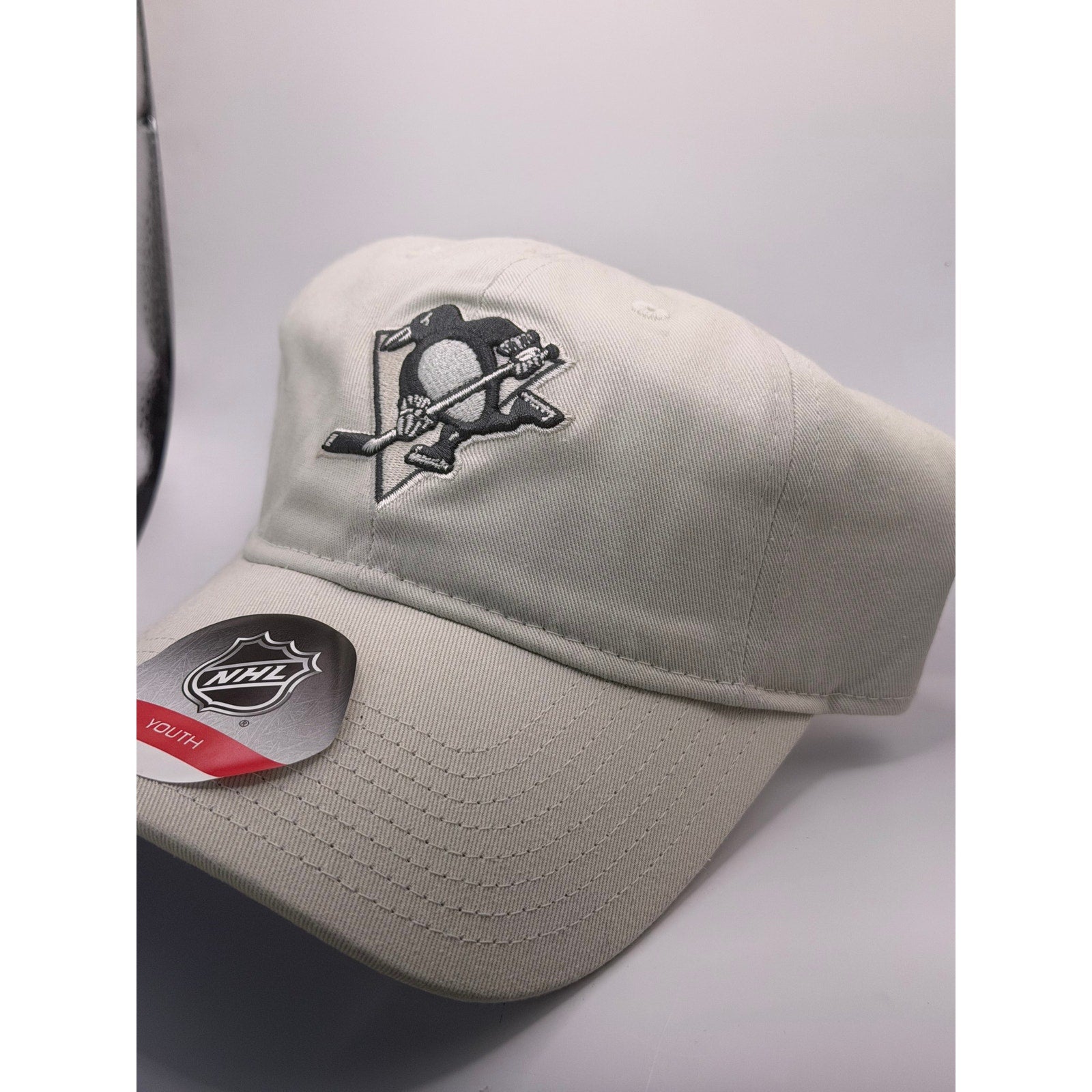 Pittsburgh Penguins NHL Youth Adjustable Strapback Hat Cap Beige One Size NWT