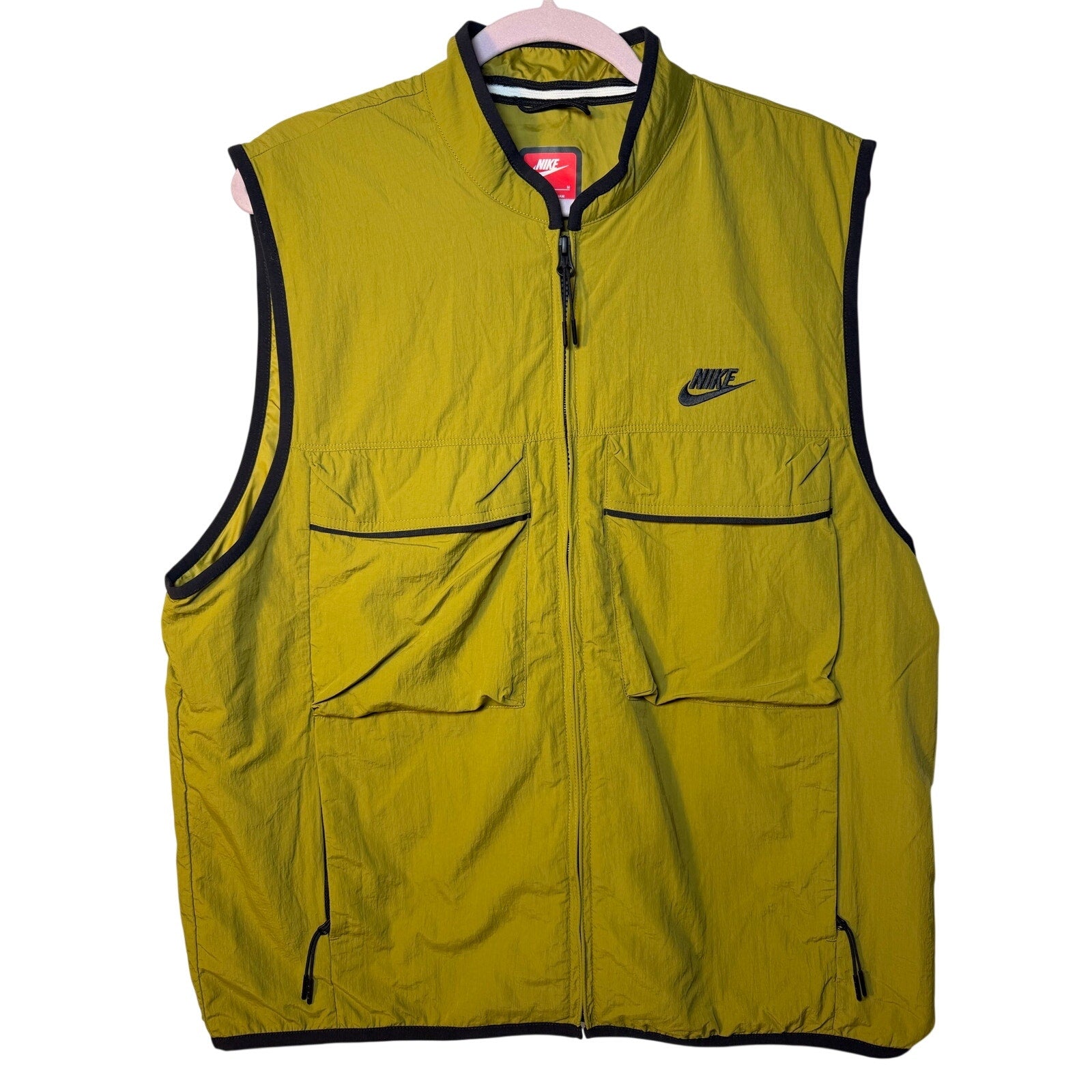 Nike Tech Woven Utility Wind Vest – Men’s Size Medium – Green – Full Zip