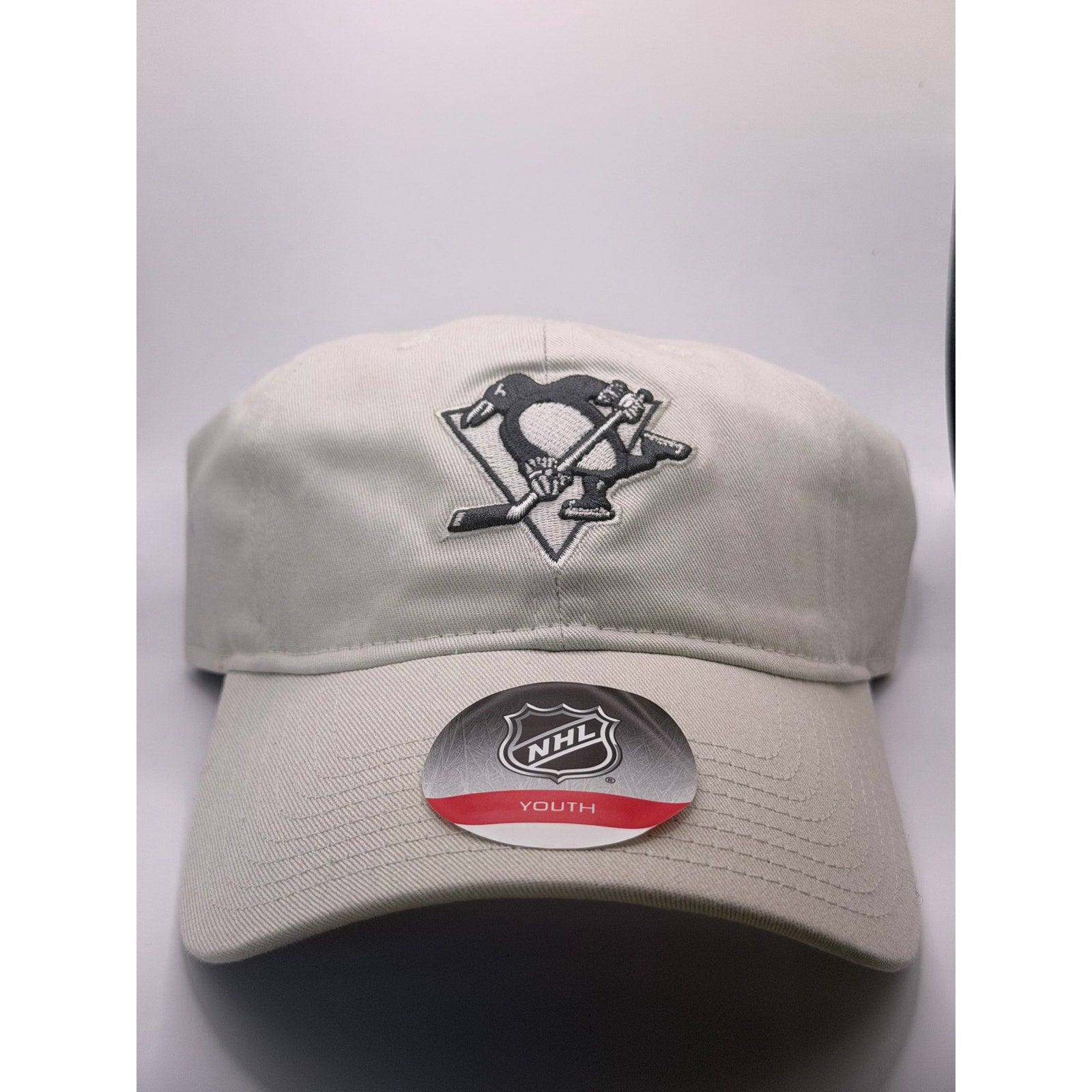 Pittsburgh Penguins NHL Youth Adjustable Strapback Hat Cap Beige One Size NWT