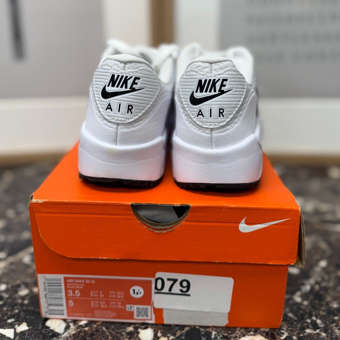 Nike Air Max 90 G Golf Shoes White Black Men's 3.5 Women's 5 CU9978-101