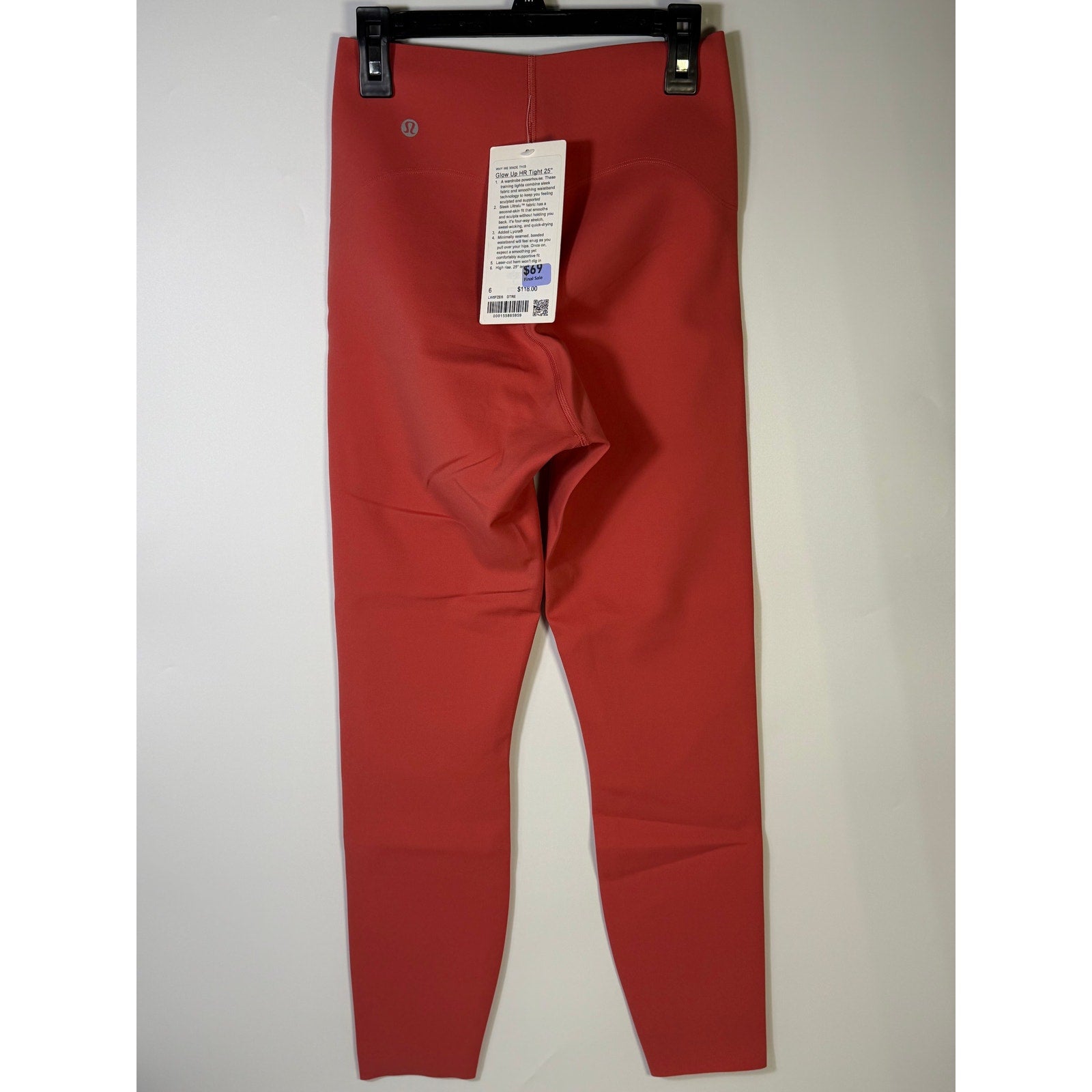Lululemon Glow Up HR Tight 25" Leggings – Women's Size 6 – Red