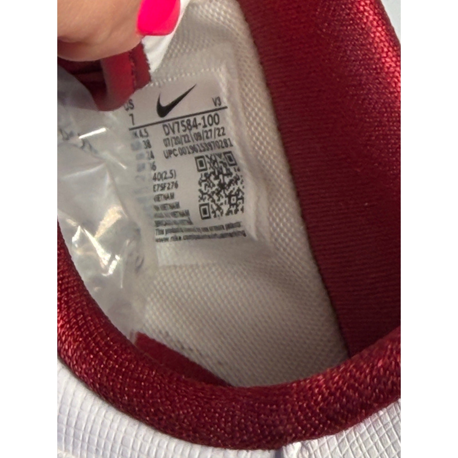 Nike Air Force 1 '07 LV8 White Team Red Men's Sneakers Size 7 New DV7584-100