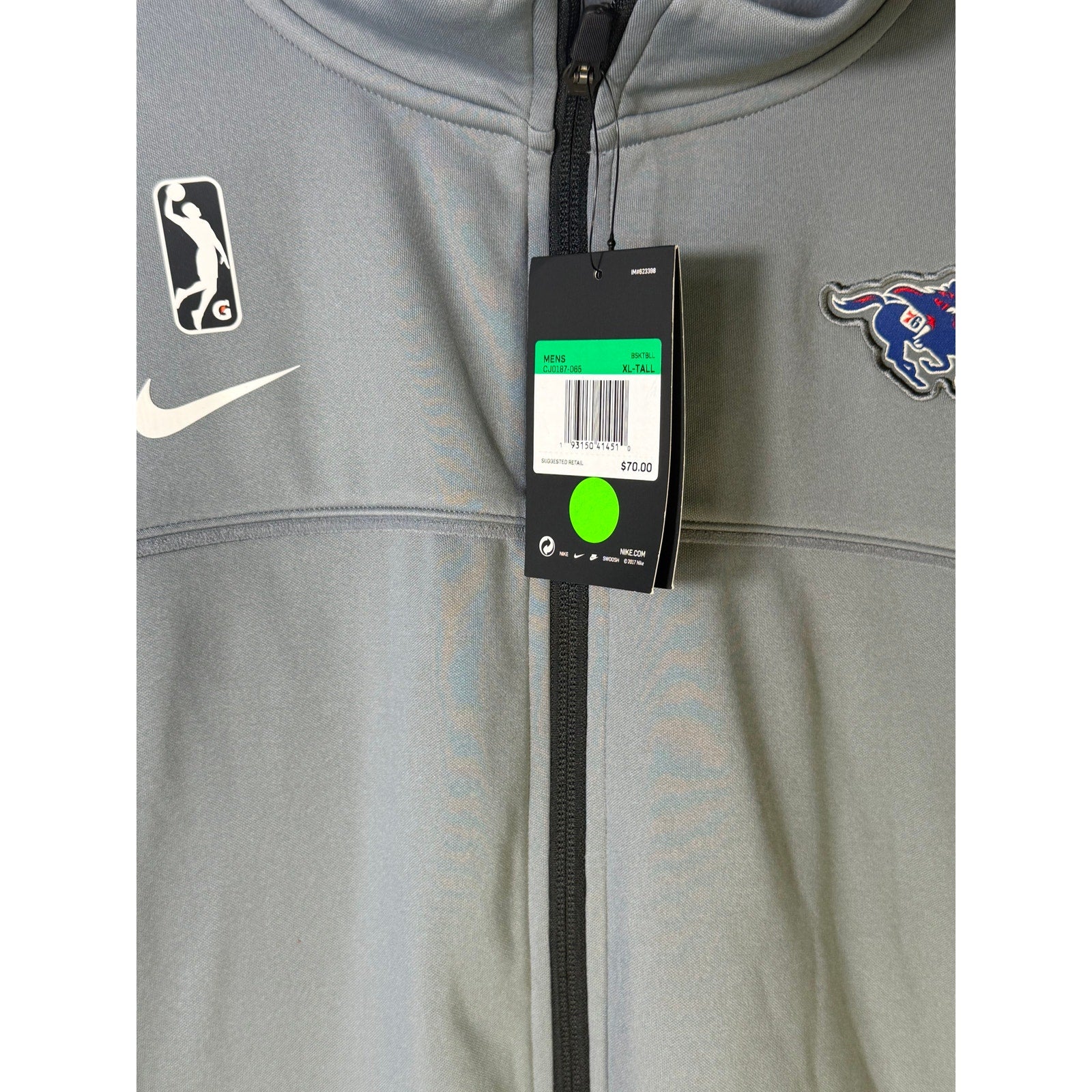 Nike G League Team Issued Full Zip Performance Jacket Gray XL Tall NWT