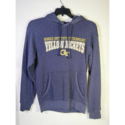 Rivalry Threads Georgia Tech Yellow Jackets men's blue pullover hoodie, size S, with team logo and yellow accents.