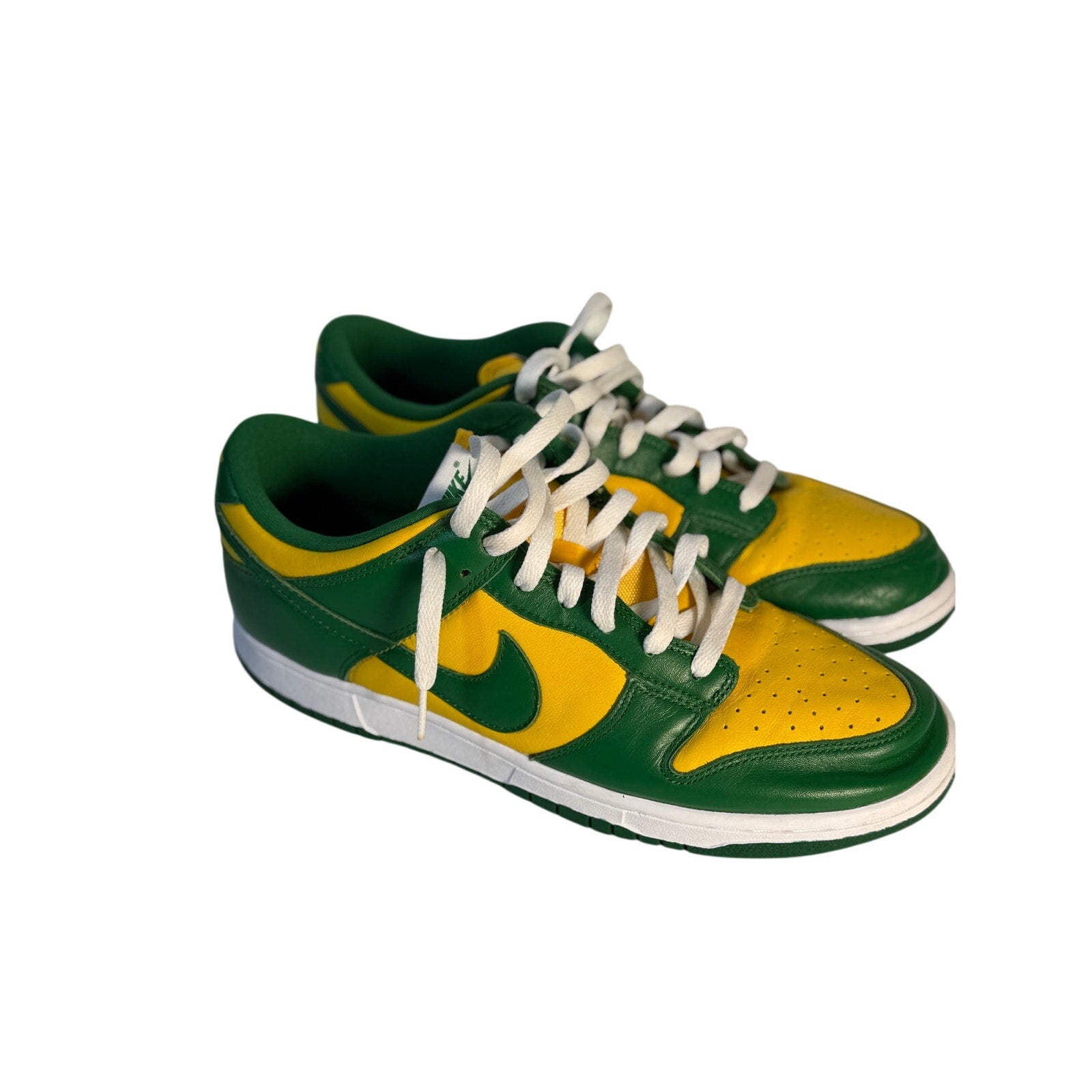 Nike Dunk Low Brazil Green Yellow Leather Sneakers Men's US 11