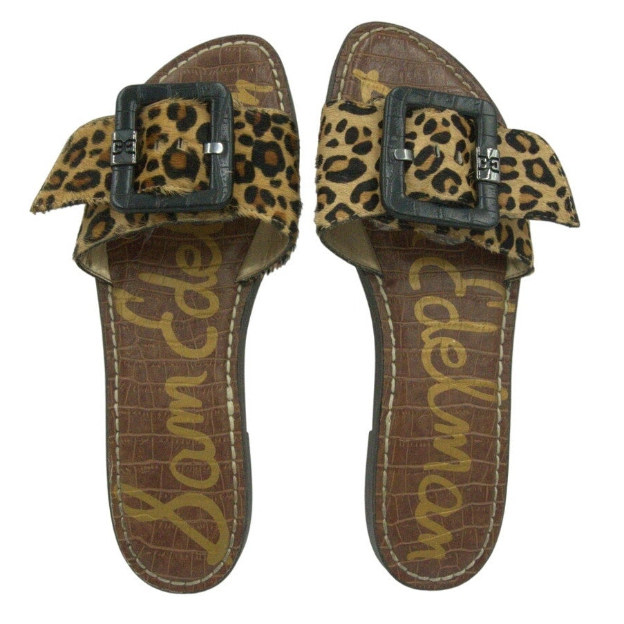 Sam Edelman Gaige Flat Sandals Cheetah Print Haircalf | Women’s 8.5