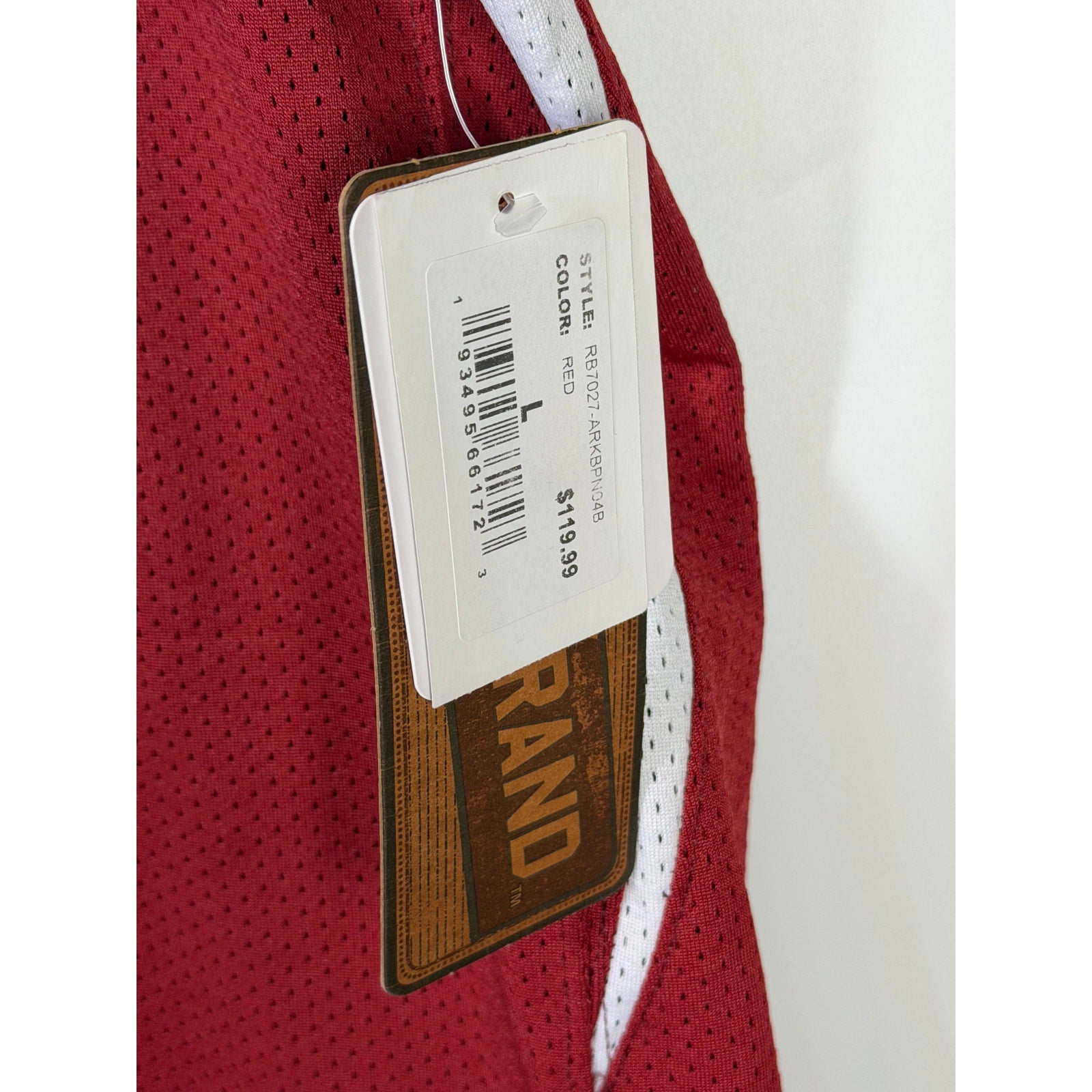 Retro Brand Arkansas Razorbacks #10 Basketball Jersey Red Men's Large NWT