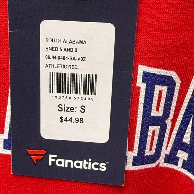South Alabama Jaguars Short Name Fleece Pullover Sweatshirt – Red – Adult Small
