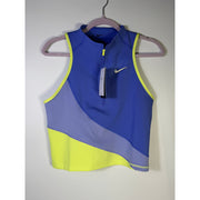 Nike Women’s Quarter-Zip Cropped Tank Top Blue Yellow Size L NWT