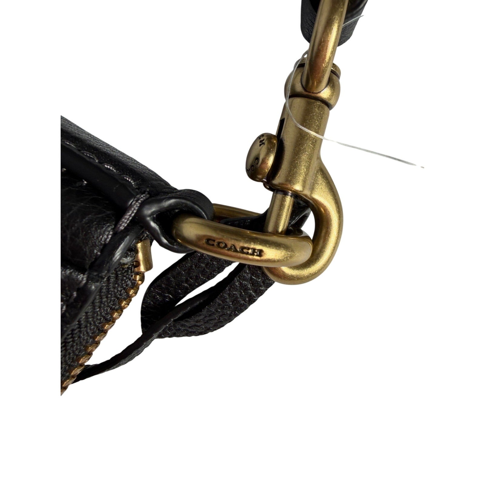 Coach Women’s Black Pebbled Leather Crossbody Shoulder Bag Gold-Tone Hardware