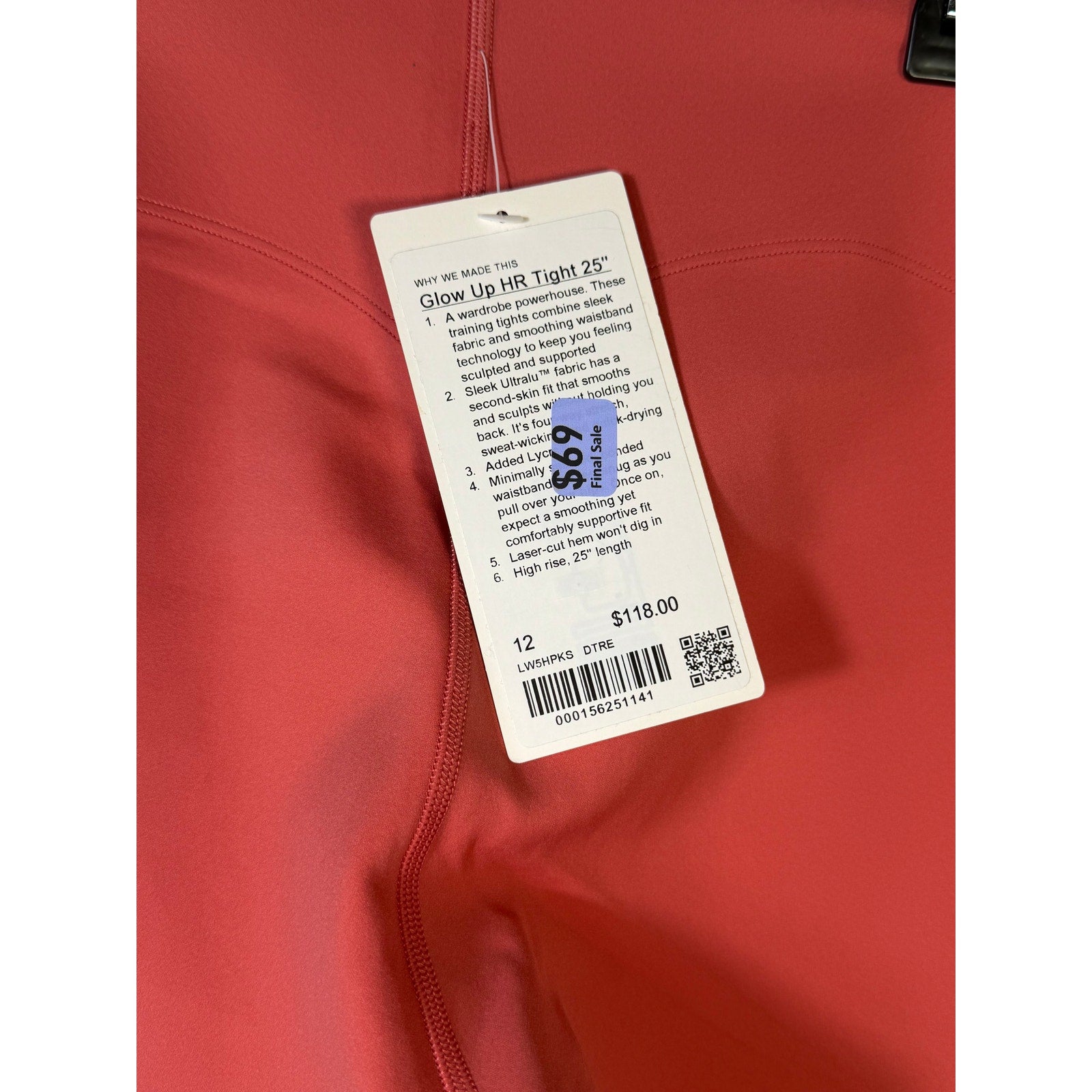 Lululemon Glow Up HR Tight 25" Leggings – Women's Size 12