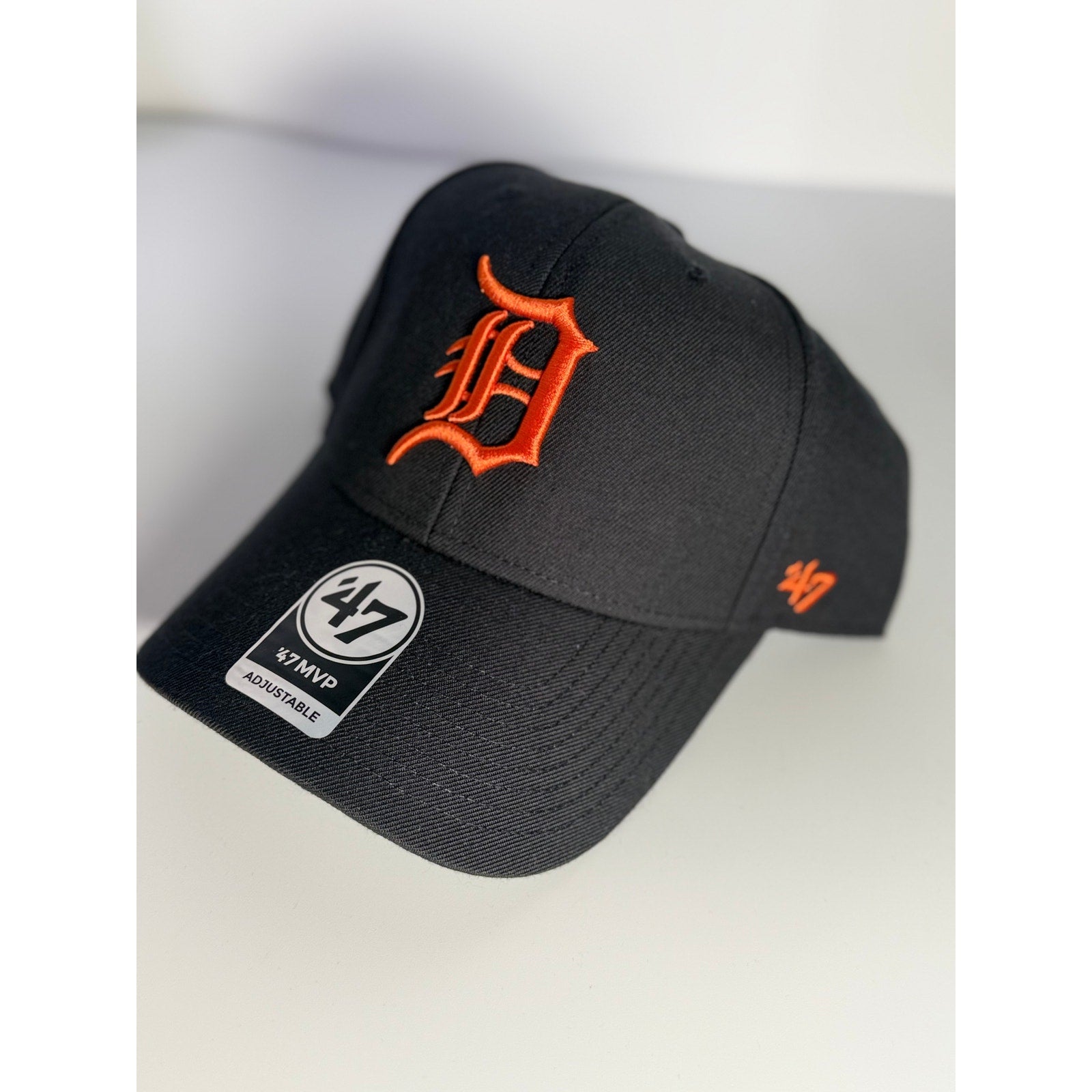 '47 Detroit Tigers MVP Adjustable Hat Black Orange Logo Cap NWT OSFM