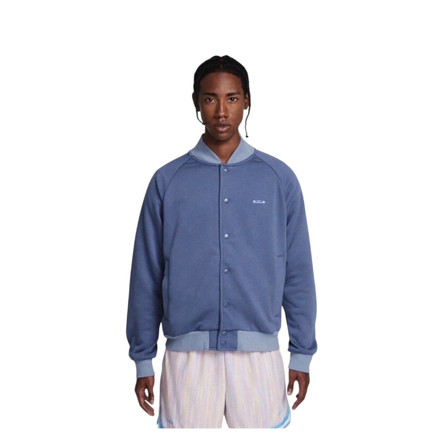 Nike LeBron Basketball Bomber Jacket Blue Men's Large Snap Button FZ1034-491