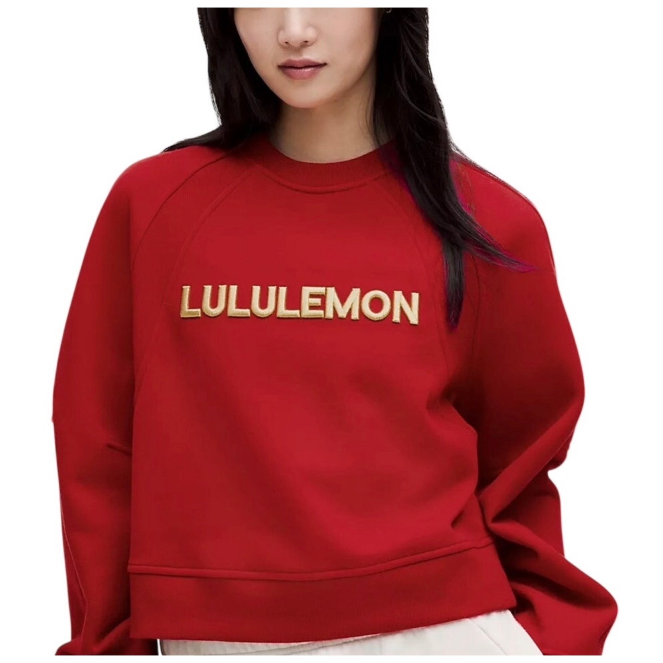 Lululemon Scuba Oversized Pullover New Year Crewneck Sweatshirt Dark Red M/L NWT