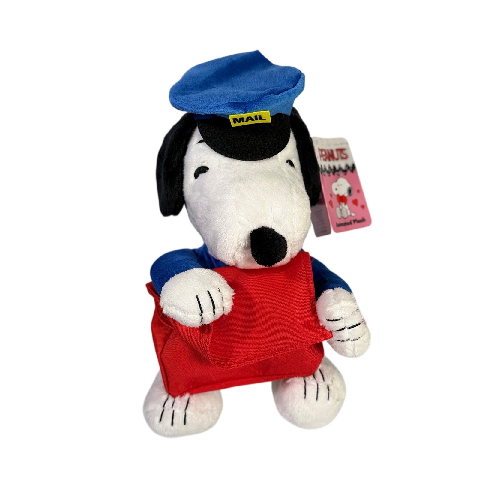 Peanuts Snoopy Animated Plush Mail Carrier Valentine's Day NWT Stuffed Animal