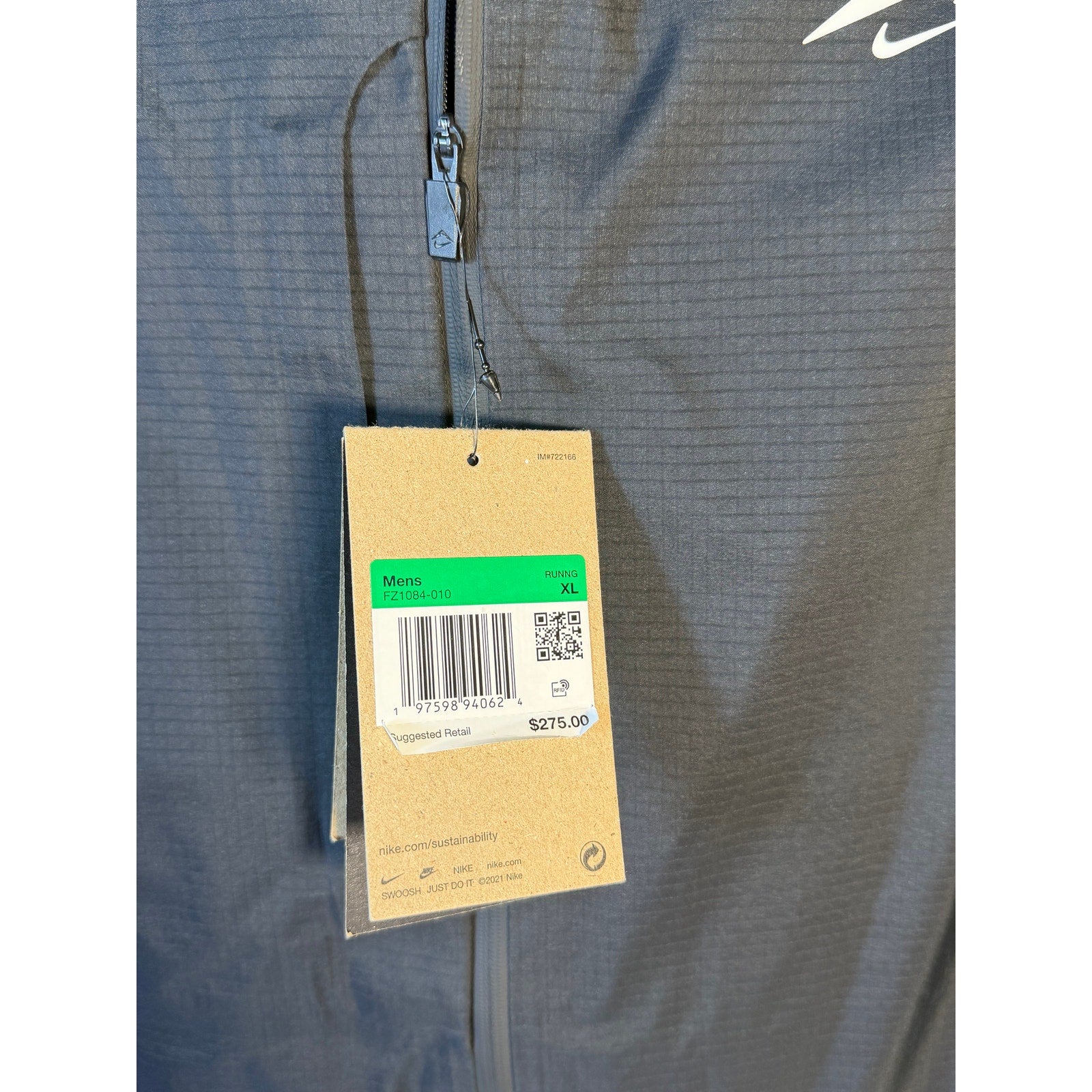 Nike Running Windrunner Hooded Jacket Men's XL Gray Full Zip FZ1084-010 NWT