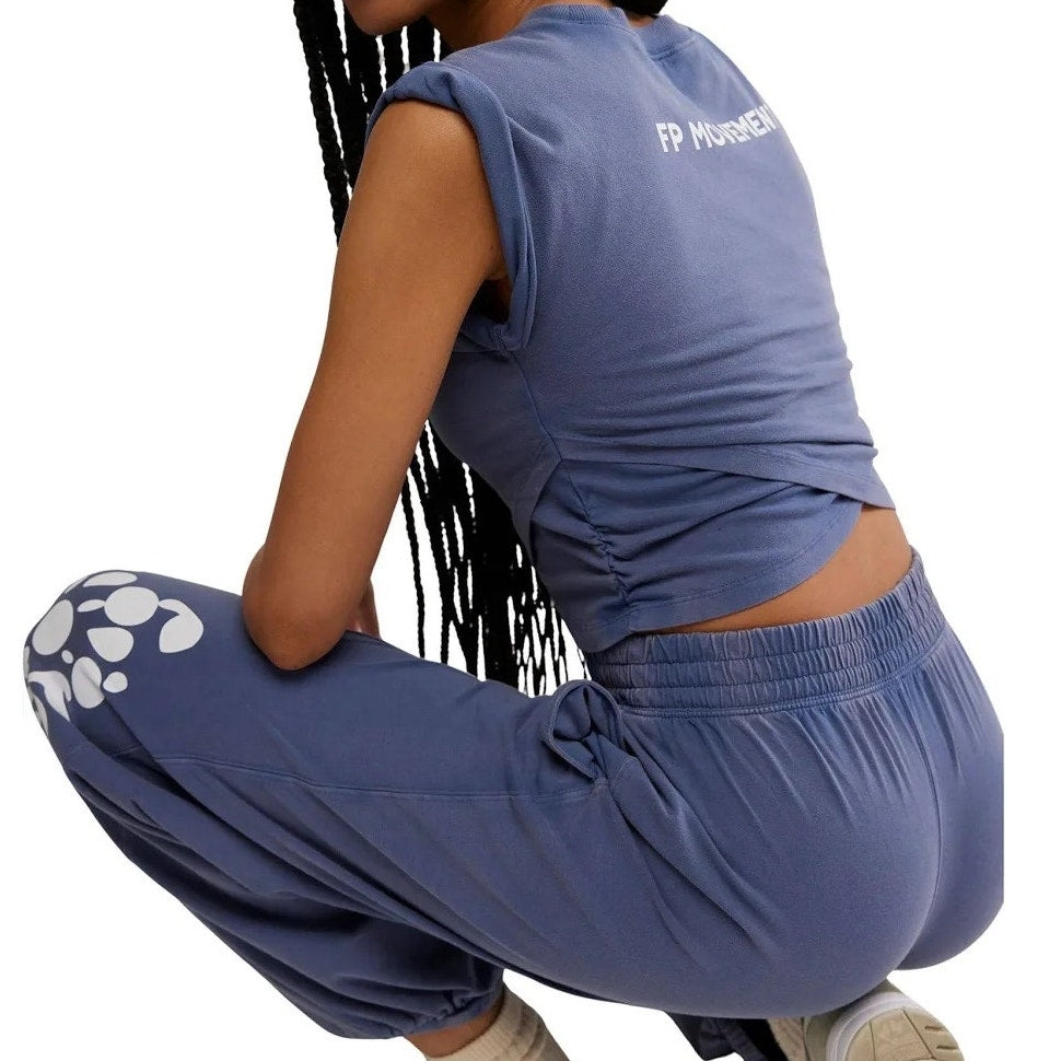 NWT Free People Hot Shot Crossover 2-Piece Set – Women’s Size L – Blue Indigo Combo
