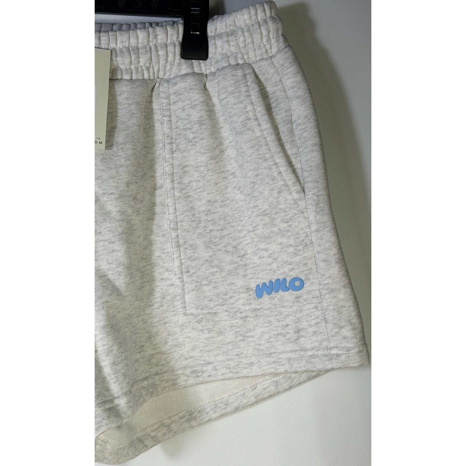 WILO The Label Women’s Fleece Jog Shorts White Marle Size Small NWT