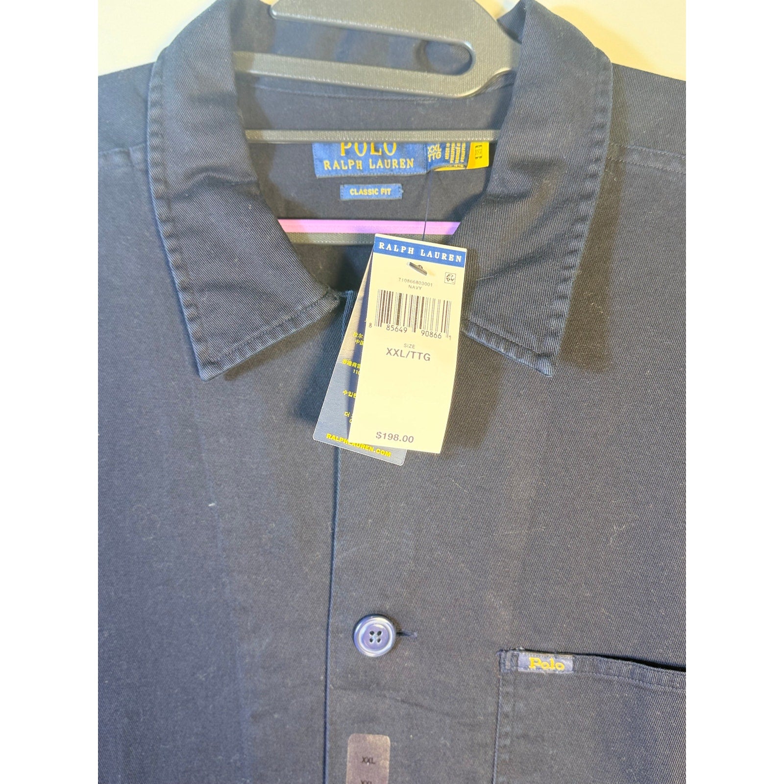 Polo Ralph Lauren Men's Classic Fit Chore Jacket Navy XXL Button Front