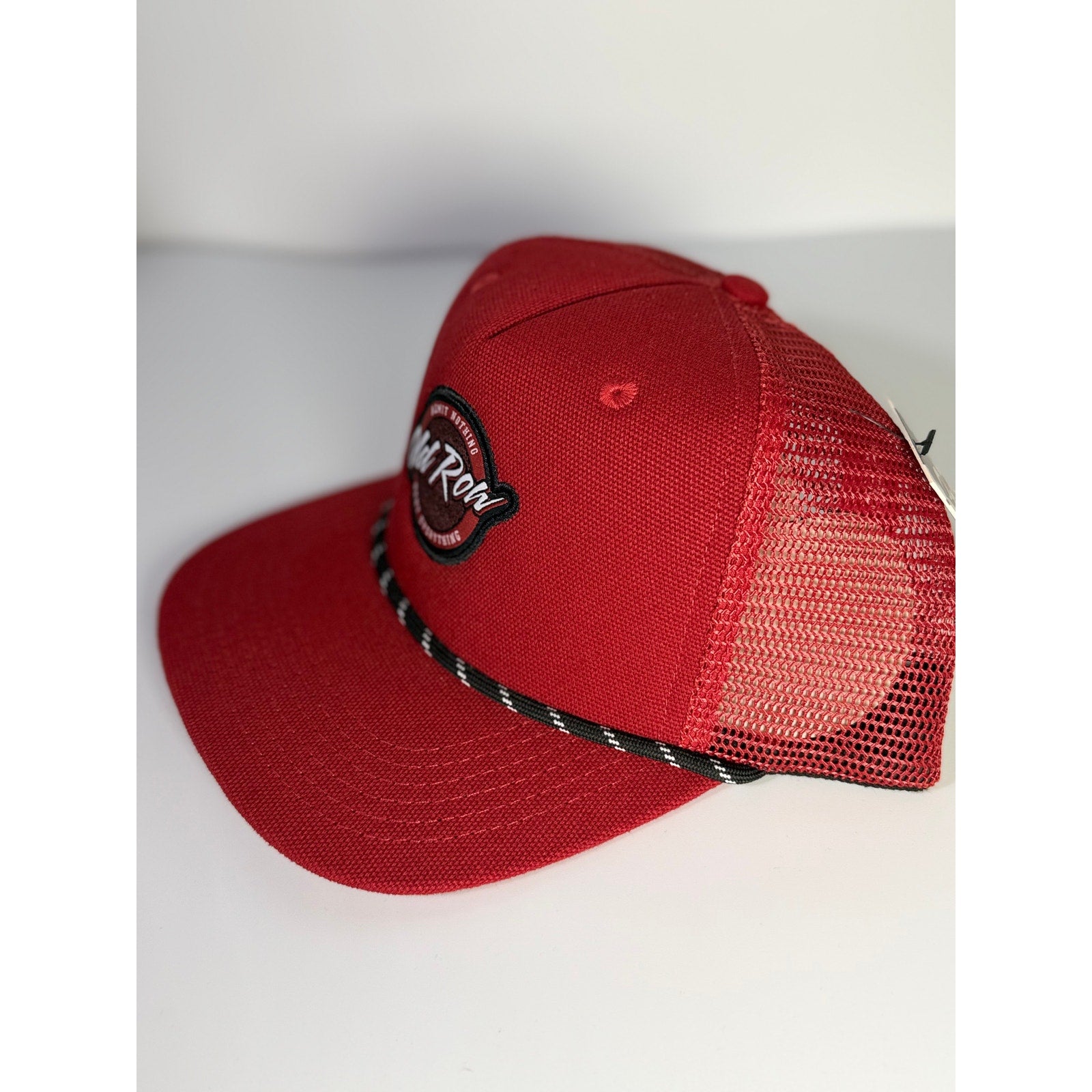 Old Row Logo Rope Trucker Hat Red Snapback Baseball Cap Adult One Size NWT