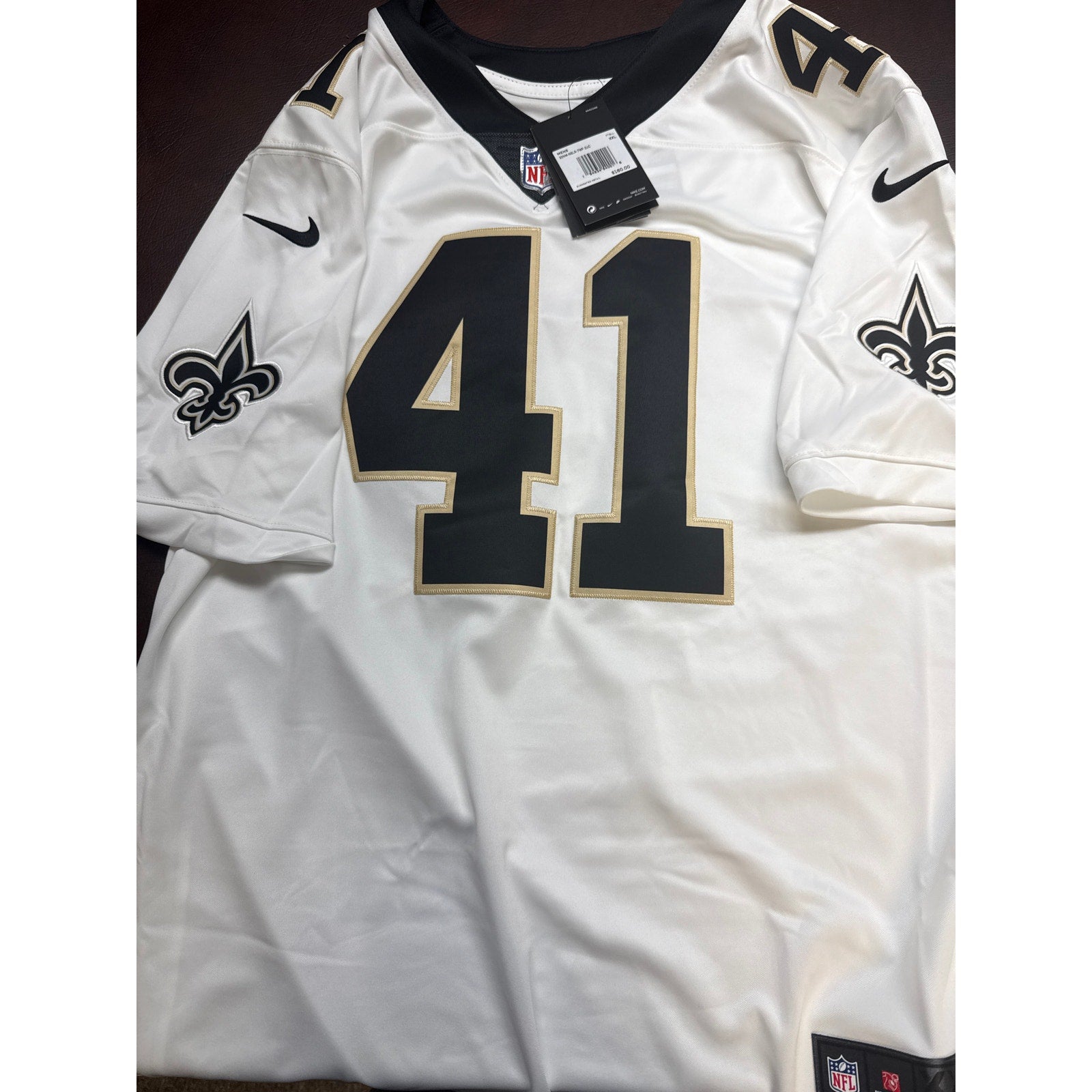 Nike New Orleans Saints #41 Men’s NFL Game Jersey White New With Tags Size 2XL