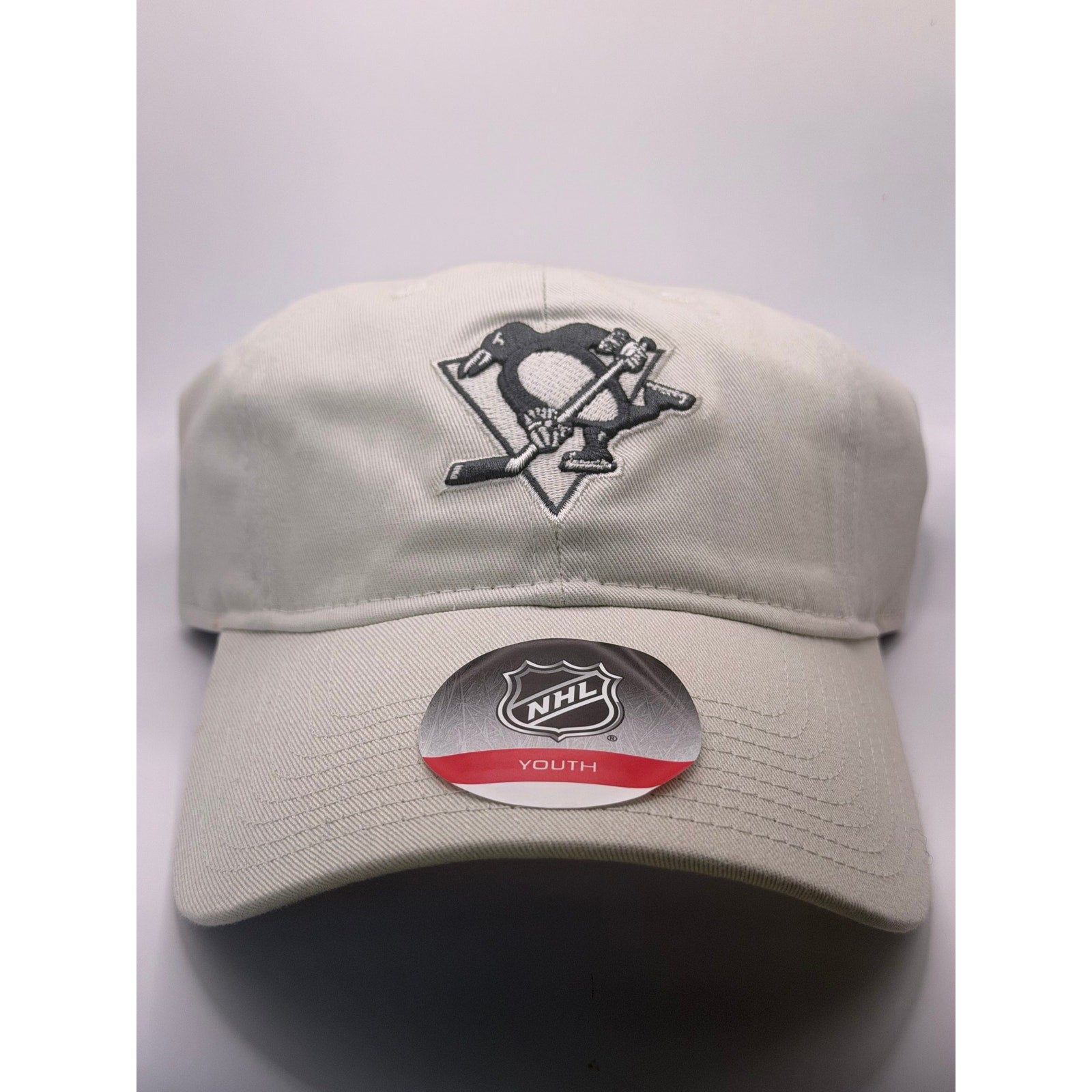 Pittsburgh Penguins NHL Youth Adjustable Strapback Hat Cap Beige One Size NWT