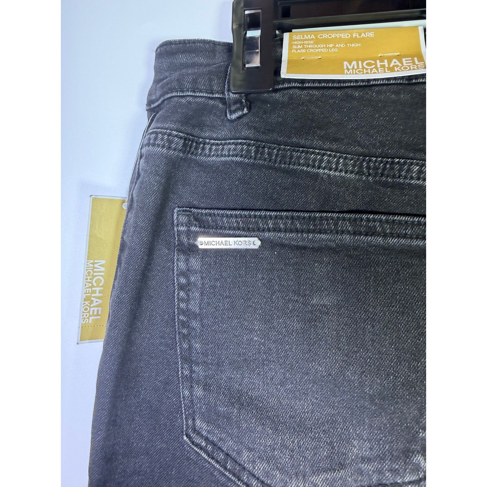 MICHAEL Michael Kors Women’s Selma Cropped Flare Jeans Washed Black Size 4