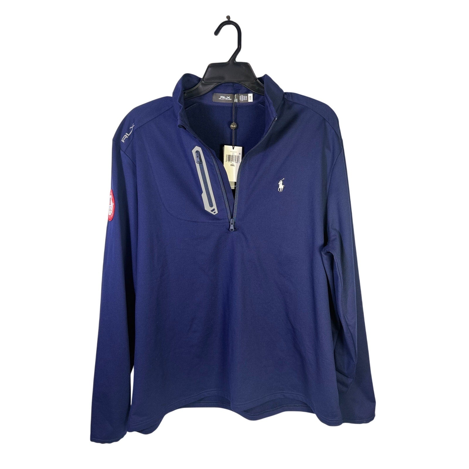 Ralph Lauren RLX Team USA Olympic Quarter-Zip Pullover Men’s XXL Navy NWT - front view