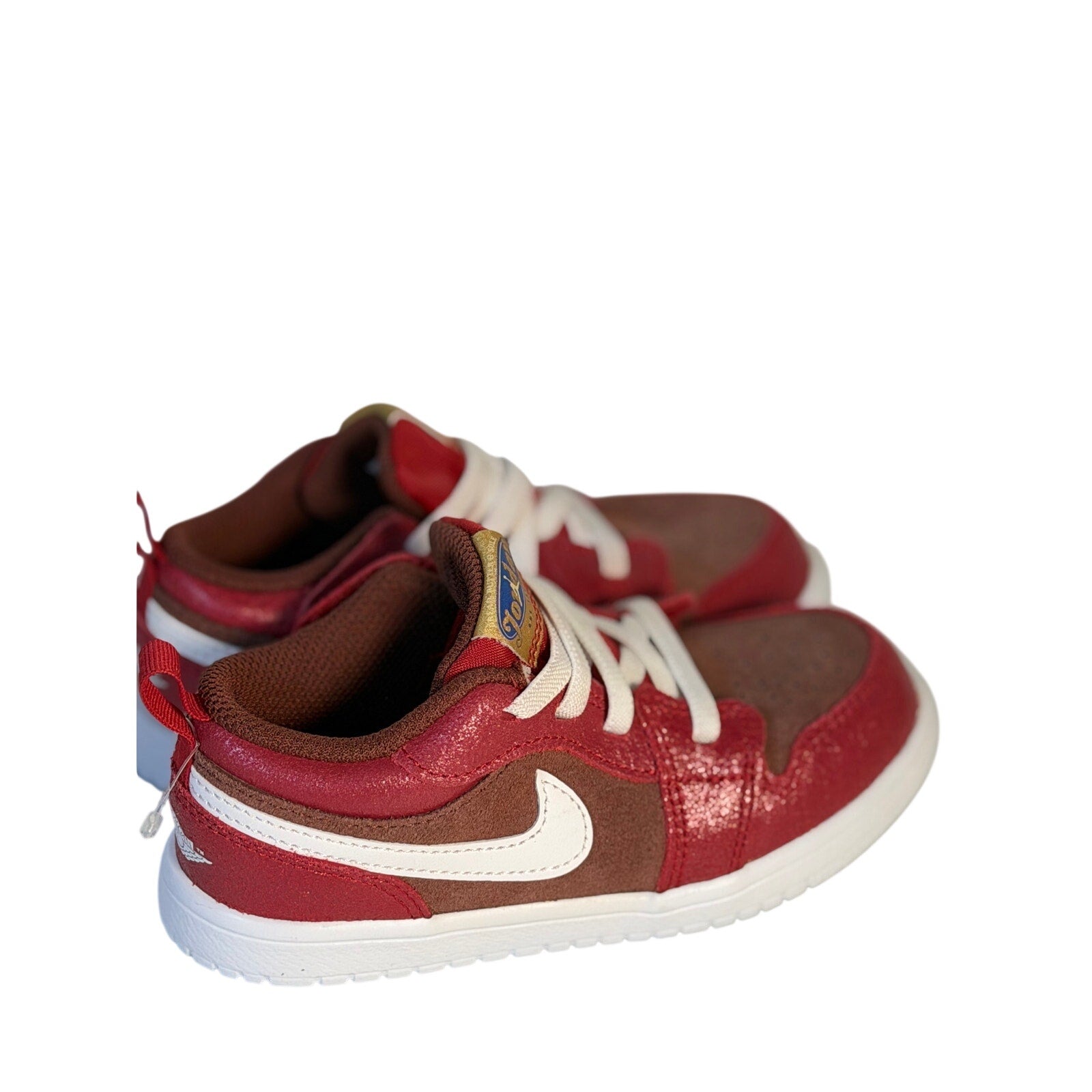 Air Jordan 1 Low ALT Toddler Shoes Red Brown White US 10C Hook & Loop Sneakers
