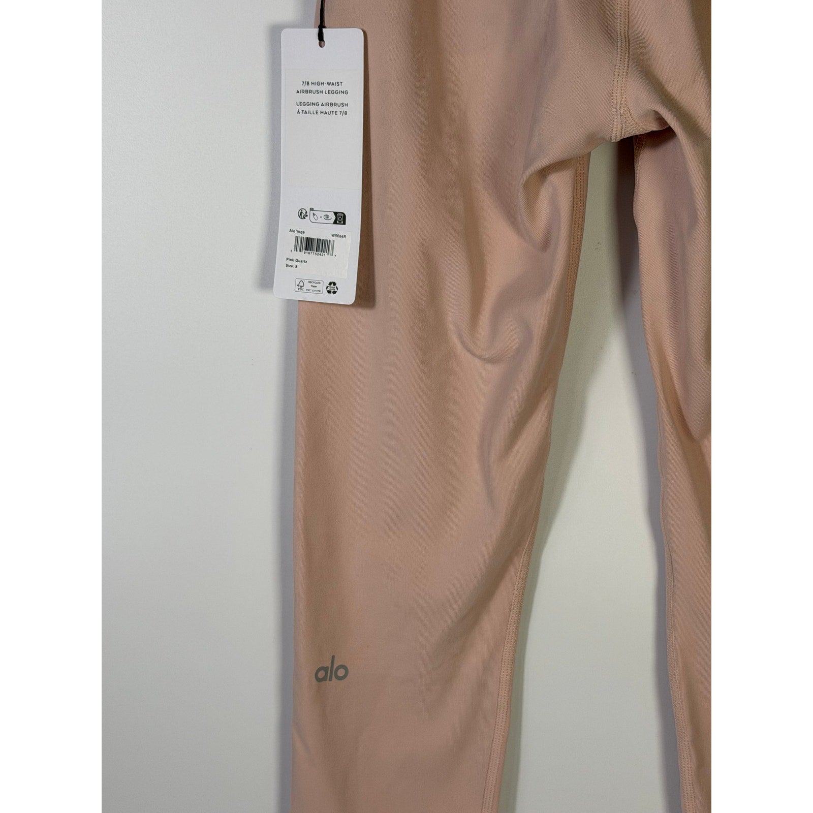 Alo Yoga 7/8 High Waist Airbrush Leggings Pink Quartz Women's Small NWT