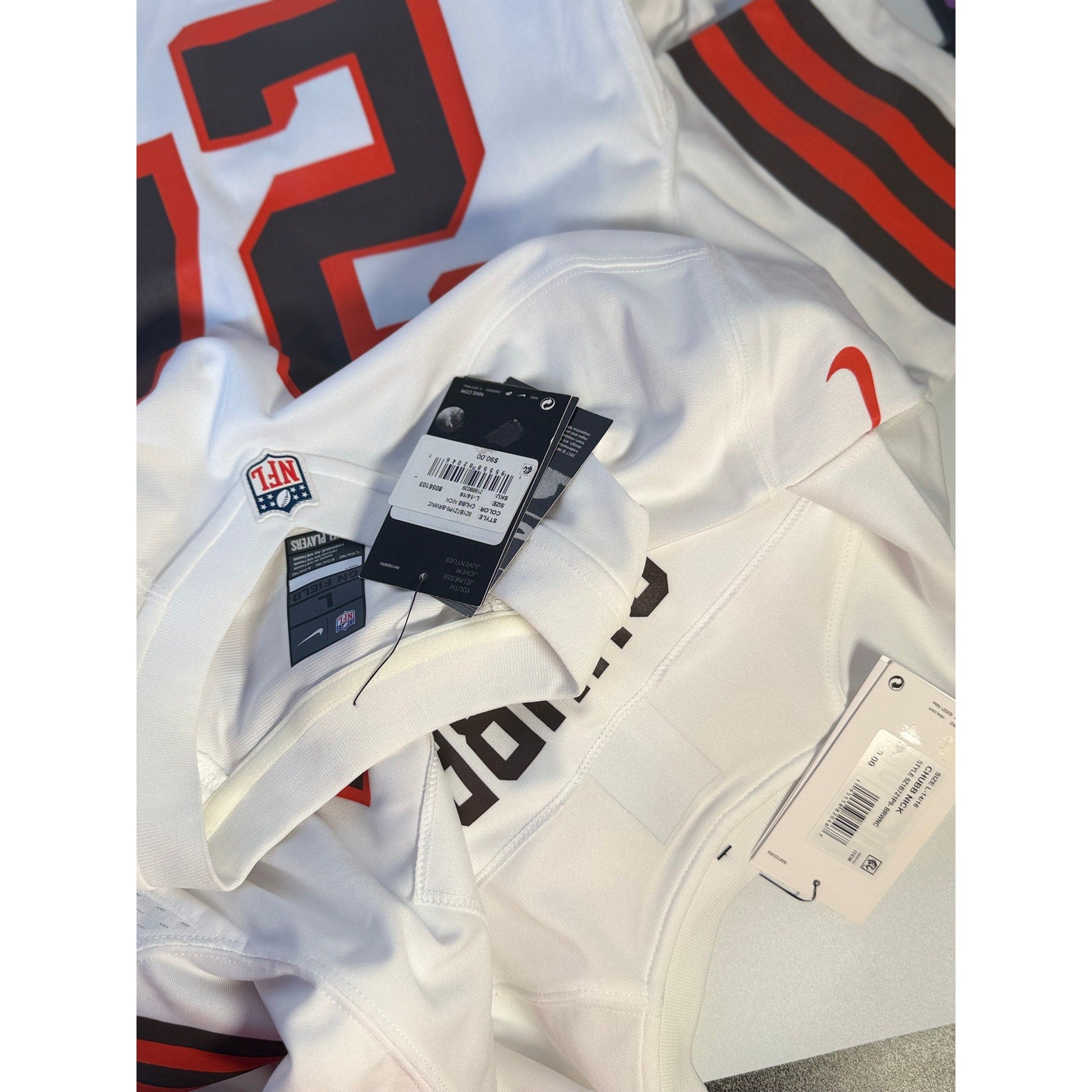 Nike Cleveland Browns #24 NFL White Game Jersey Youth L 14-16 NWT